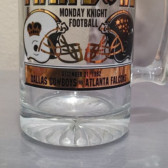 𝅺1992 Monday Knight Football Dallas Cowboys vs Atlanta Falcons Beer Mug - Picture 5 of 5